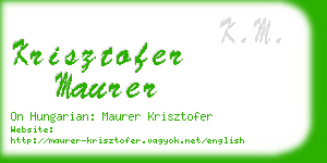 krisztofer maurer business card